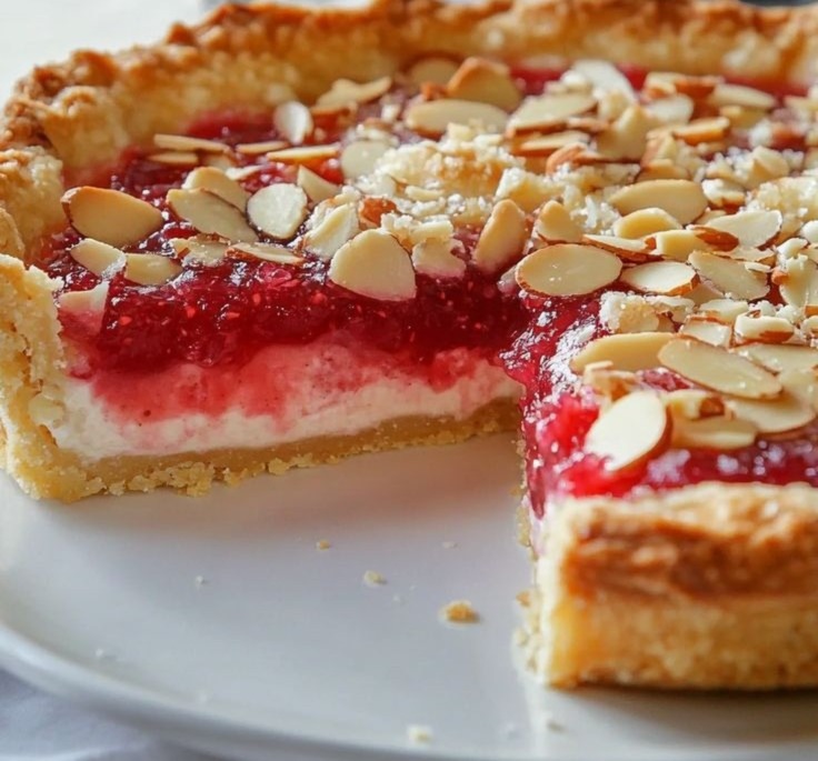 Crostata di lamponi e mandorle