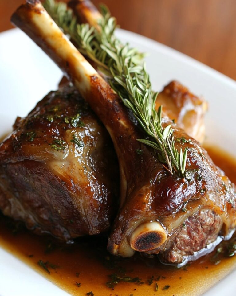 Stinco di agnello brasato alle erbe