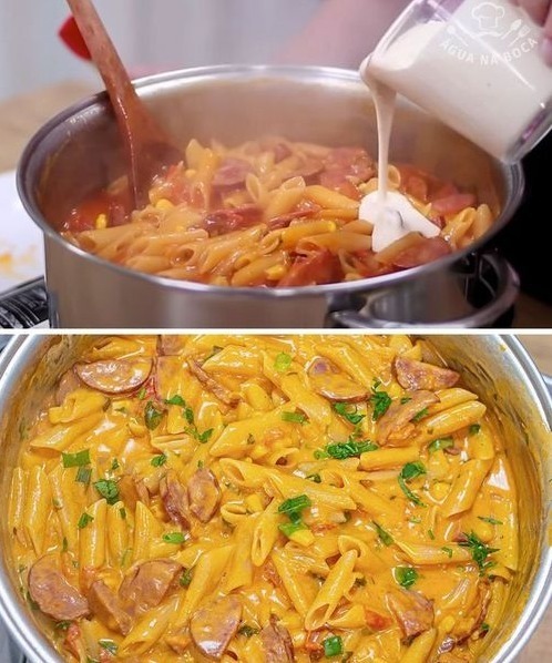 Tagliatelle veloci in pentola a pressione, cremose e molto gustose