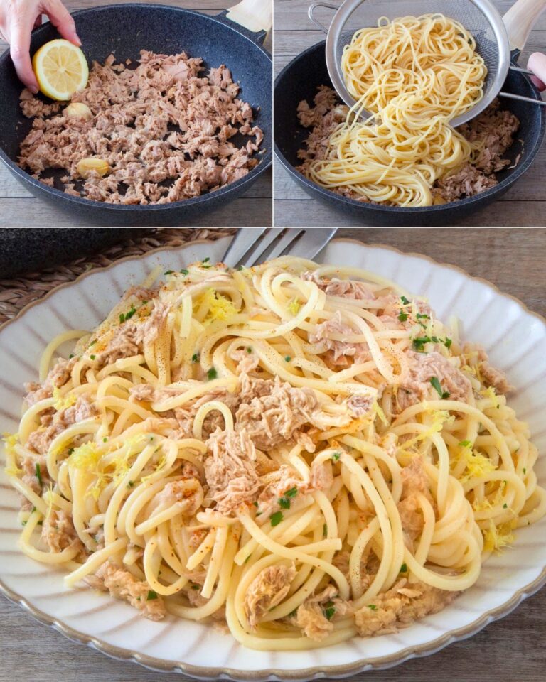 Spaghetti al tonno e limone: