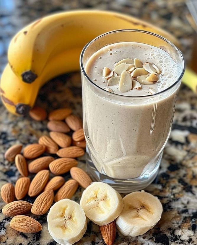 FRULLATO CREMOSO DI BANANA E MANDORLE