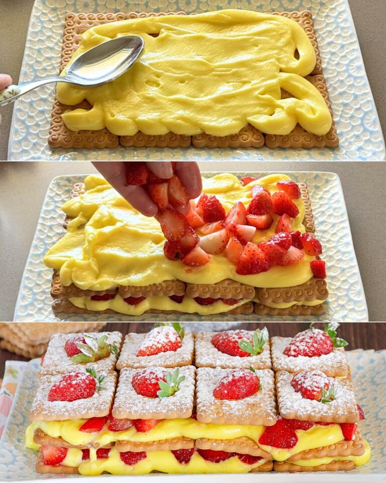 Mattonella crema e fragole: la ricetta del dolce espresso fresco e goloso