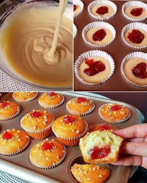 Cupcakes ripieni di marmellata