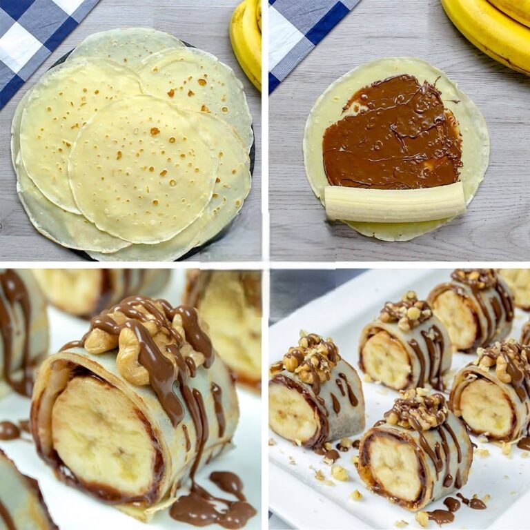Frittelle dolci di banana e cioccolato a forma di sushi
