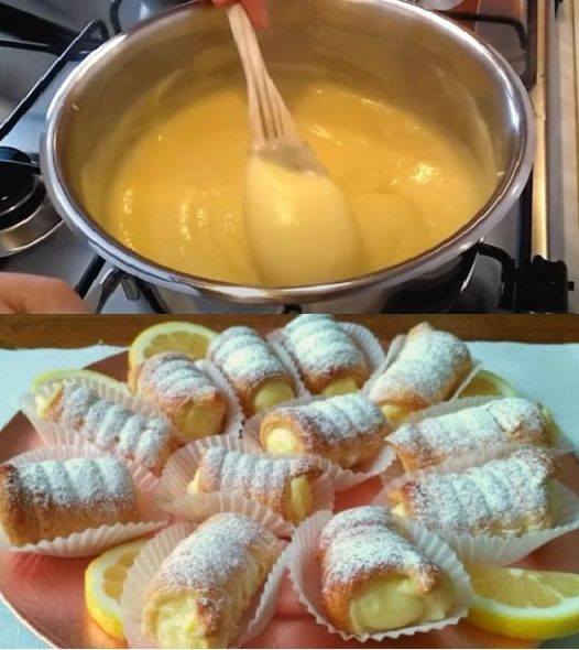 CANNOLI DI PASTICCERIA CON CREMA PASTICCERA