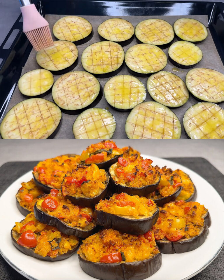 Melanzane al forno con pomodorini e basilico