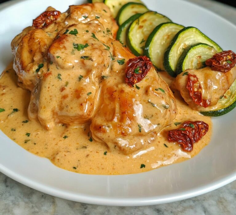 Pollo e salsa cremosa di pomodori secchi