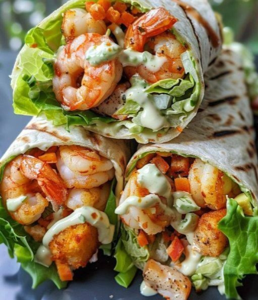 Caesar Wrap di gamberetti alla griglia