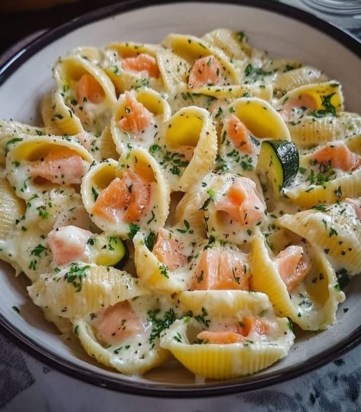 Conchiglioni al Salmone e Zucchine