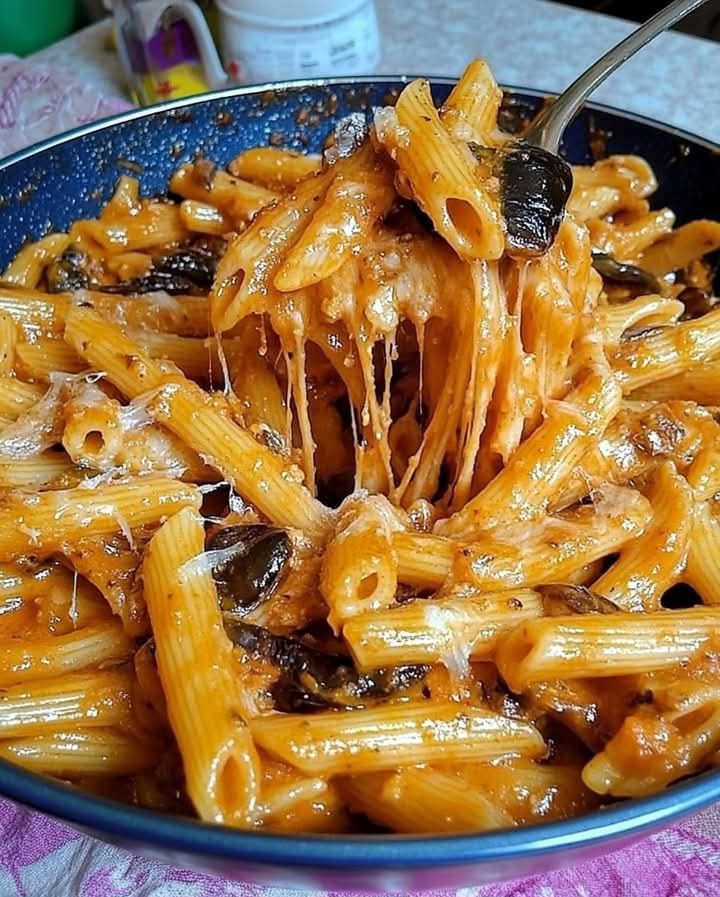 Pasta con Melanzane Fritte e Provola Affumicata: