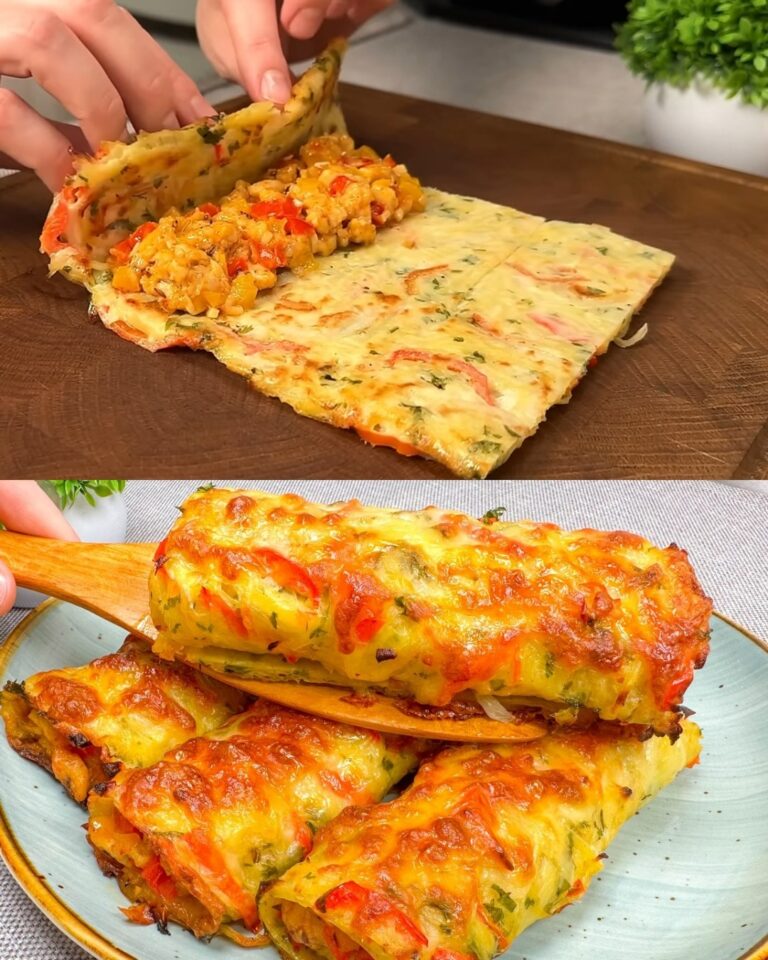 Polpette di patate e filetto di pollo con cheddar e mozzarella