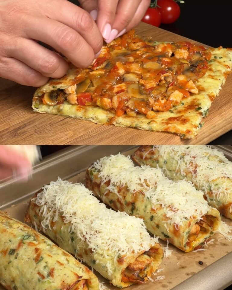 Pollo con formaggio e verdure al forno