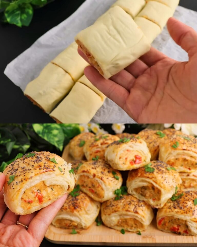 Ricetta per rotoli di pasta sfoglia con pollo e verdure