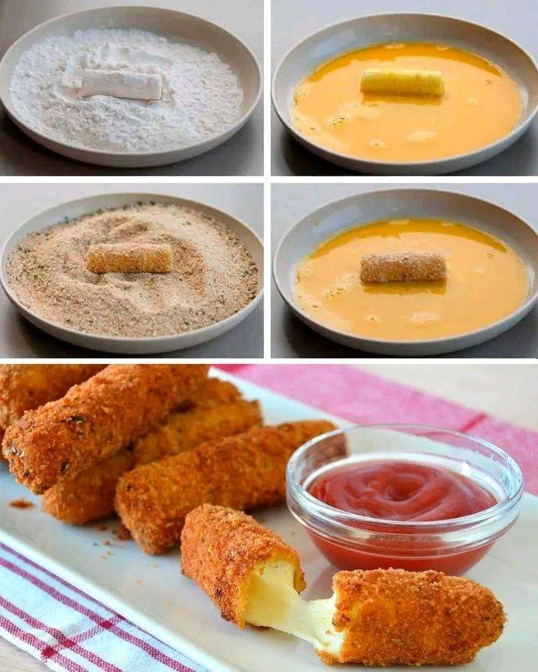 Bastoncini di mozzarella fritti