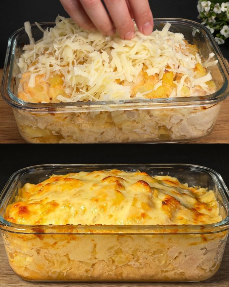 Pollo al forno e patate con mozzarella