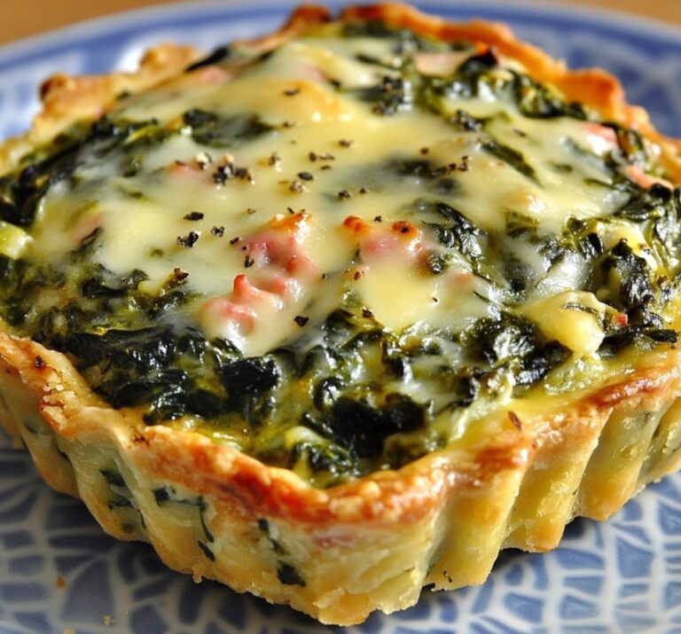 Tartelletta di spinaci e formaggio fuso