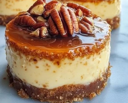 Cheesecake al caramello e noci pecan