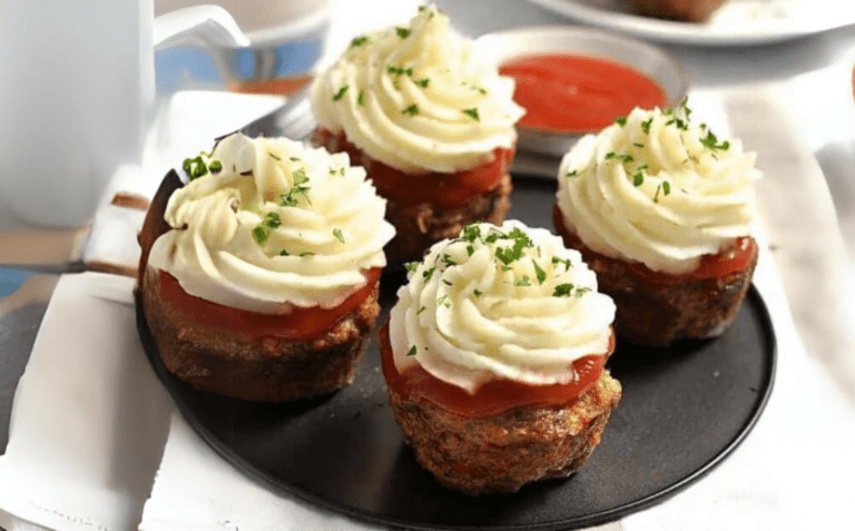 Cupcakes di polpettone con glassa di purè di patate