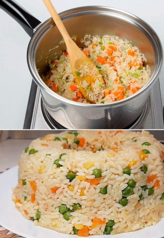Riso bianco messicano con verdure