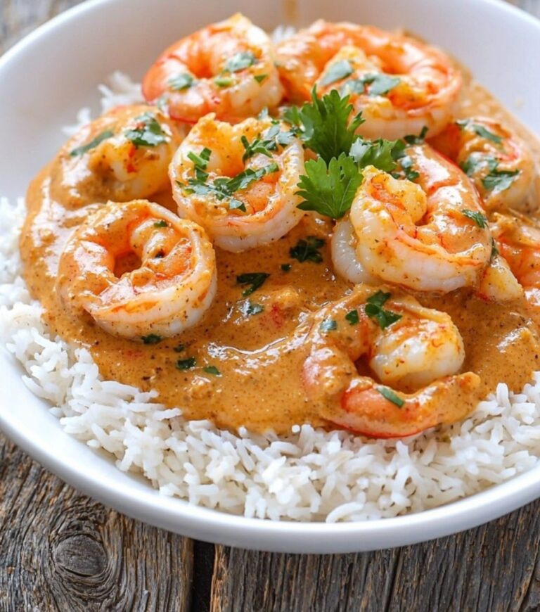 Gamberetti con aglio e latte di cocco al curry Gamberetti saltati in latte di cocco, aglio e curry piccante