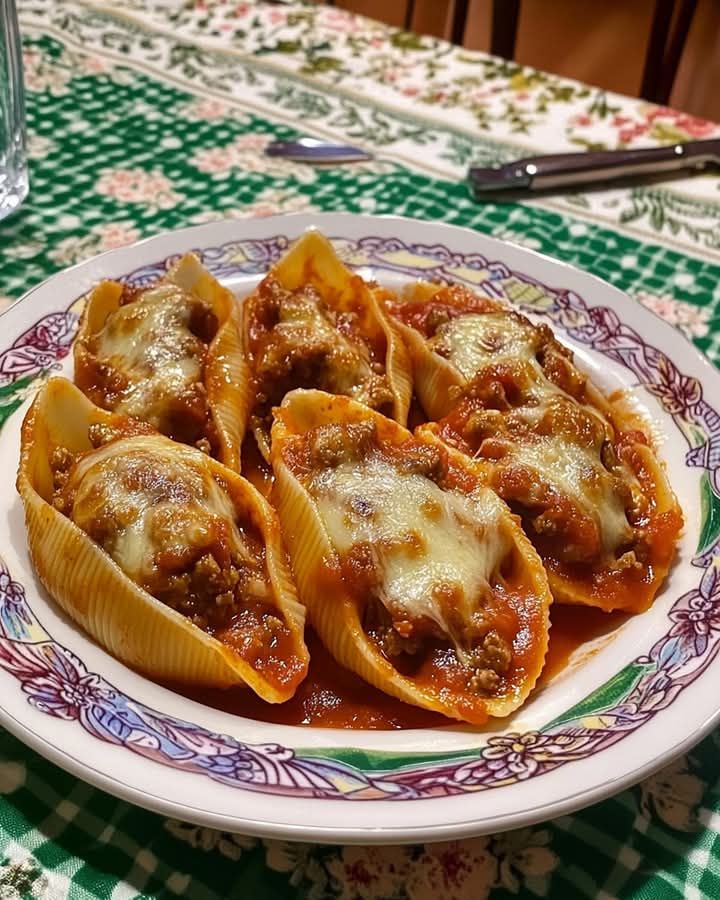 Conchiglioni al forno con ragù alla siciliana e besciamella