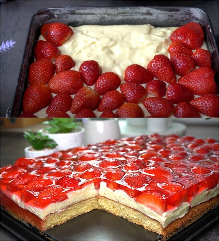 Torta di fragole con salsa alla vaniglia – Molto cremosa, molto gustosa