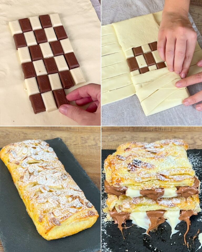Treccia di pasta sfoglia bicolore: un’idea dolce e originale per la tua colazione!