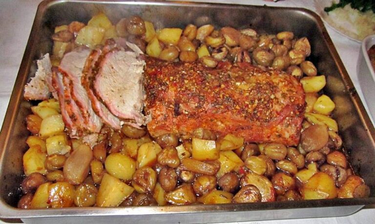 Lombo di maiale con castagne