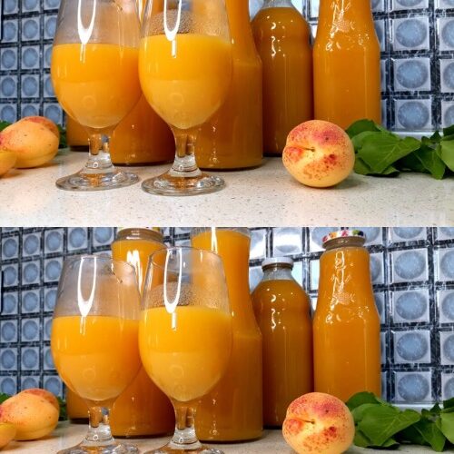 Succo di albicocca per l'inverno a casa, senza spremiagrumi! Nettare di albicocca naturale!