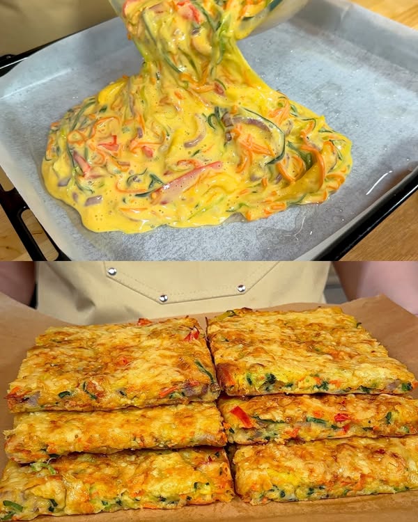 Sformato di verdure al formaggio con zucchine, carote e cheddar