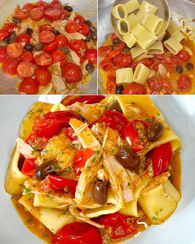 Sapori Mediterranei in Tavola: Pasta con Tonno, Olive e Pomodorini
