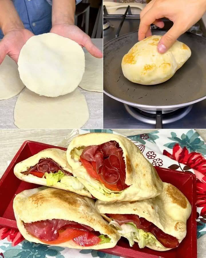 Pane a palloncino: la ricetta del pane viene lasciata nella padella e può essere farcita a pezzetti