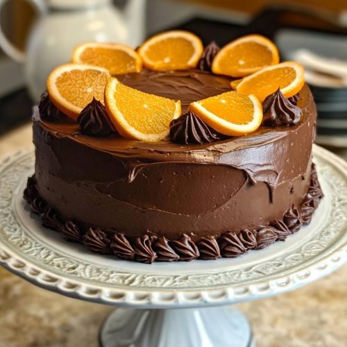 Torta vegana al cioccolato con glassa al cioccolato e arancia