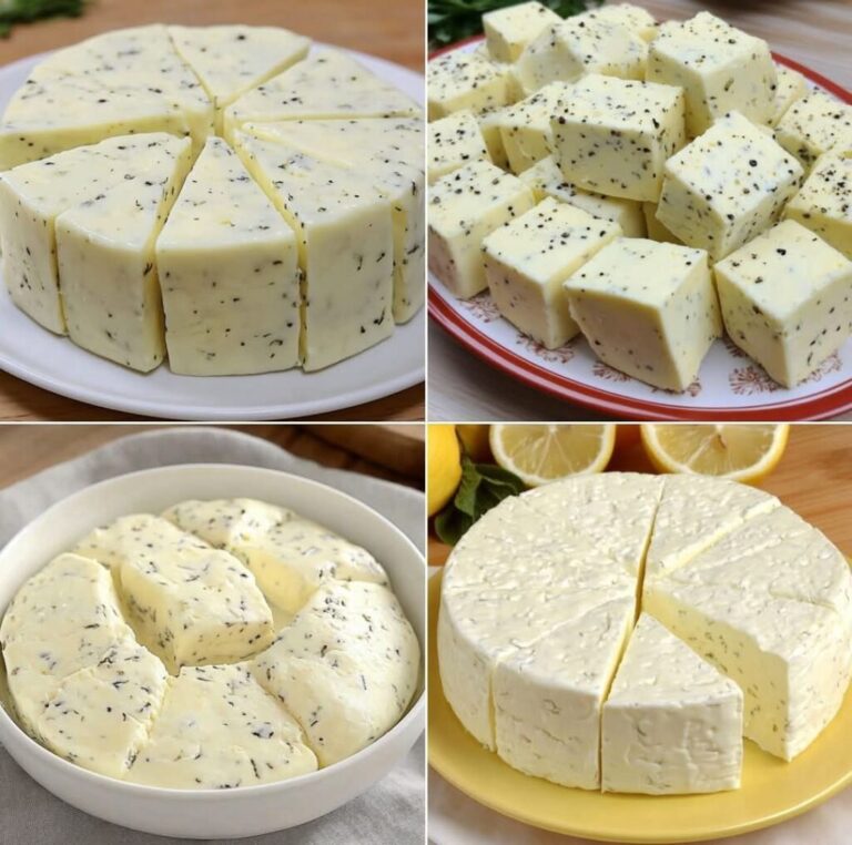 Cubetti di formaggio fatti in casa con erbe aromatiche e pepe nero