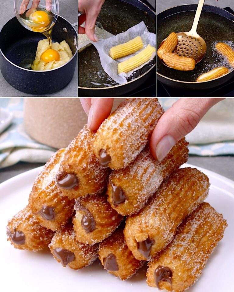 Churros ripieni di crema alle nocciole: questa delizia è irresistibile!