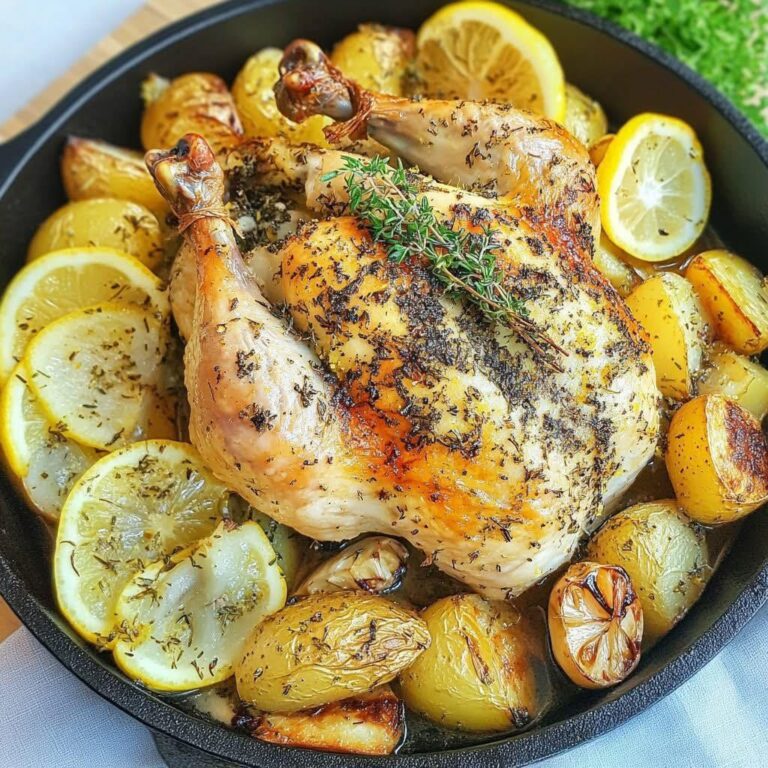 Pollo arrosto con burro al limone e patate