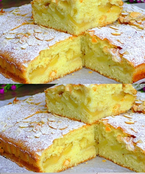 Una torta di mele incredibilmente deliziosa! Tutto è mescolato e messo in forno! Semplice e delizioso!