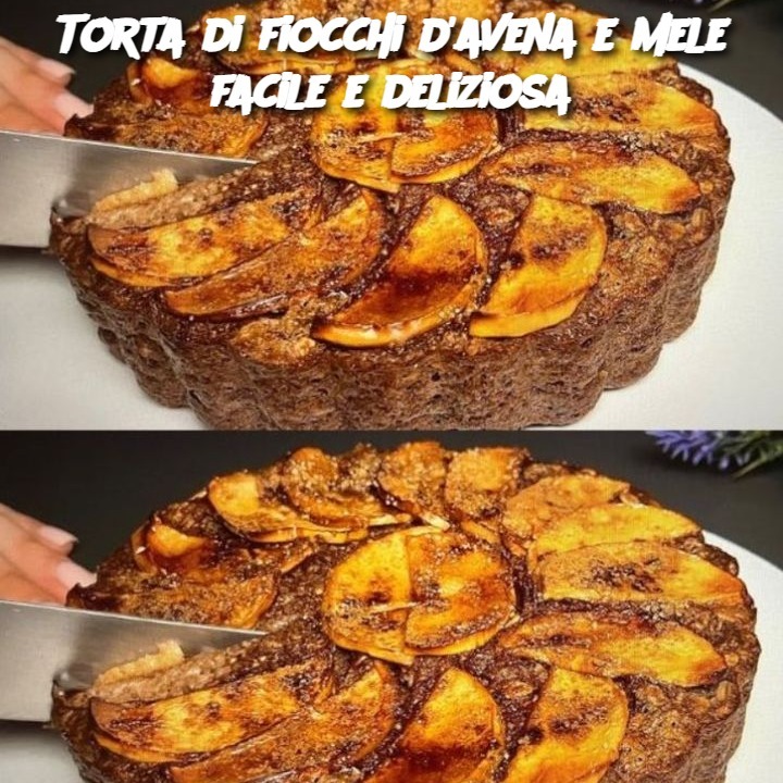 Torta di fiocchi d’avena e mele facile e deliziosa
