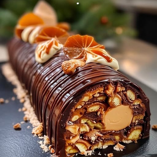 Tronchetto di Natale al cioccolato e praline