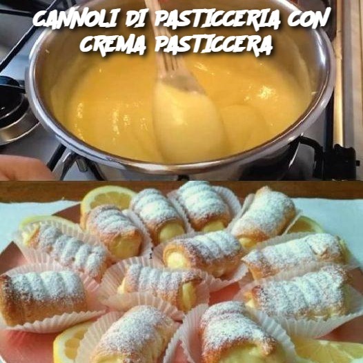 CANNOLI DI PASTICCERIA CON CREMA PASTICCERA