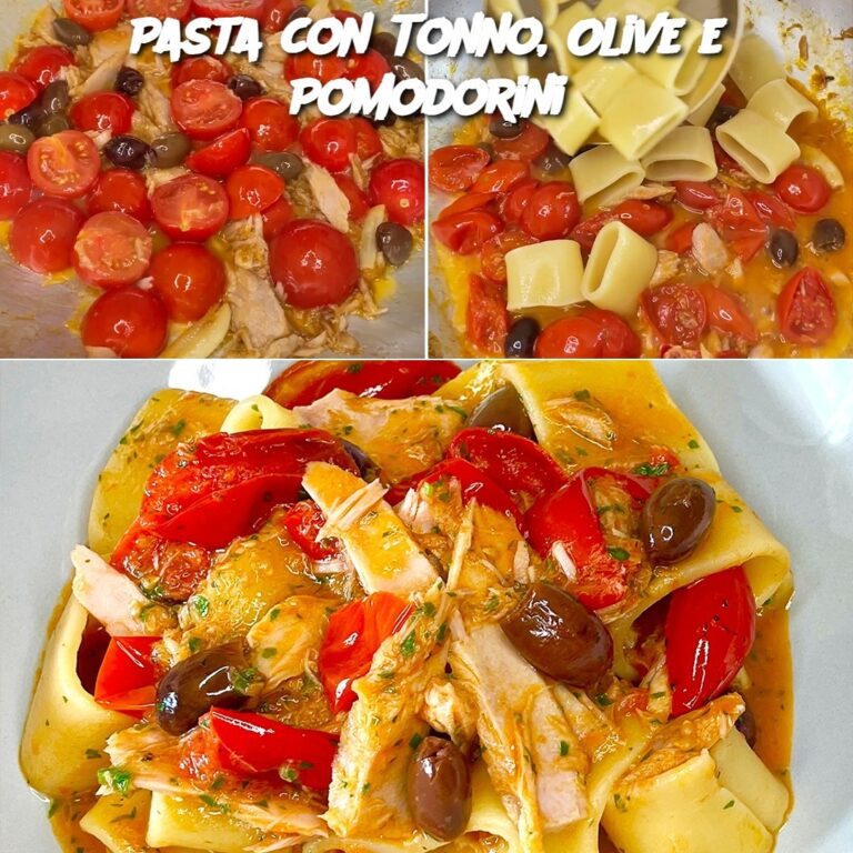 Pasta con Tonno, Olive e Pomodorini