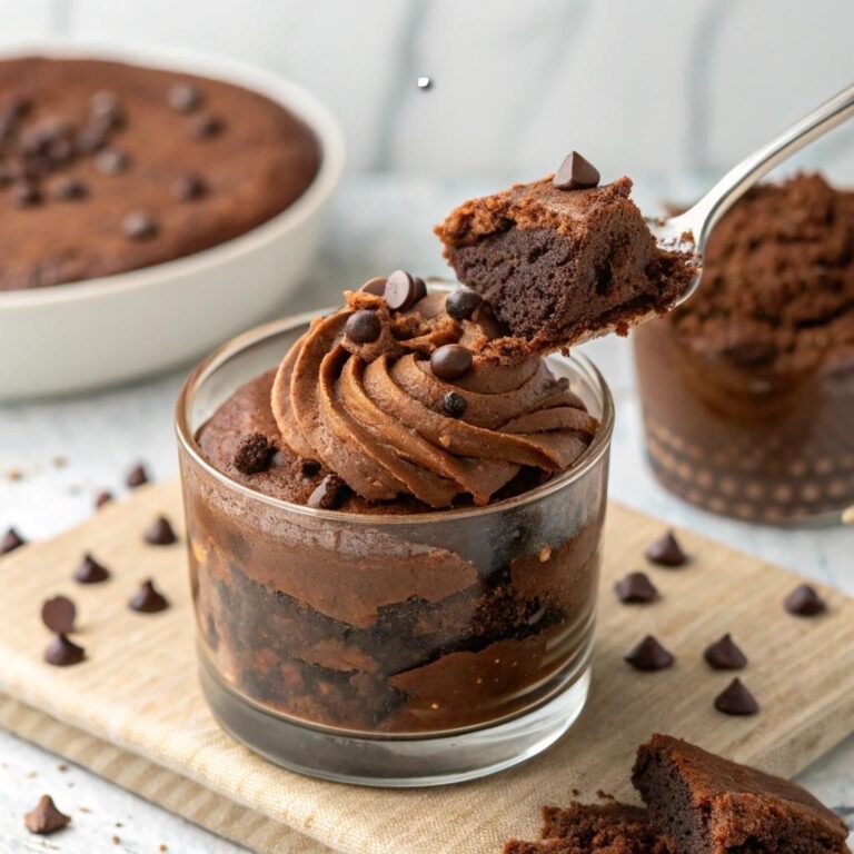 Mousse al cioccolato fondente con gocce di cioccolato