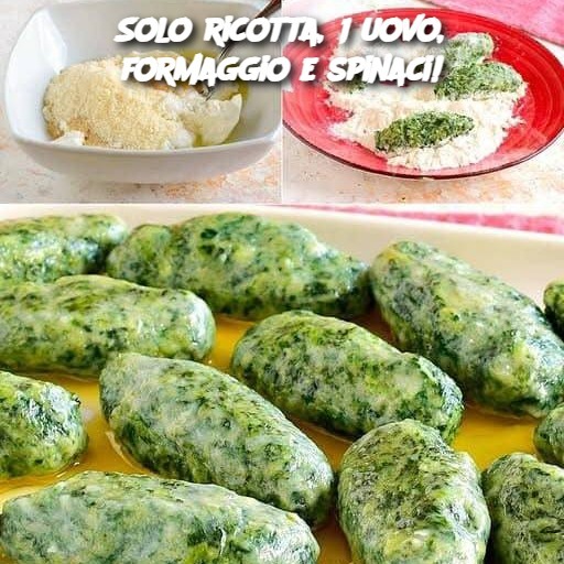 Solo ricotta, 1 uovo, formaggio e spinaci!