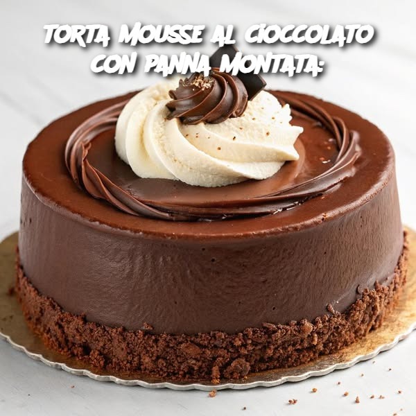 torta mousse al cioccolato con panna montata: