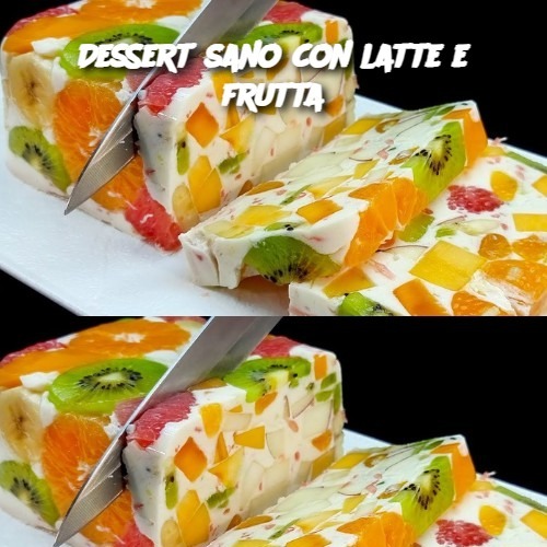 Dessert sano con latte e frutta