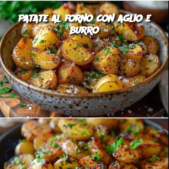 Patate al forno con aglio e burro