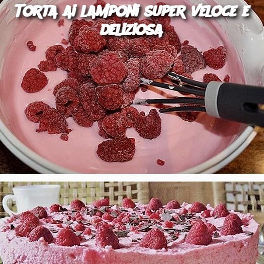 Torta ai lamponi super veloce e deliziosa