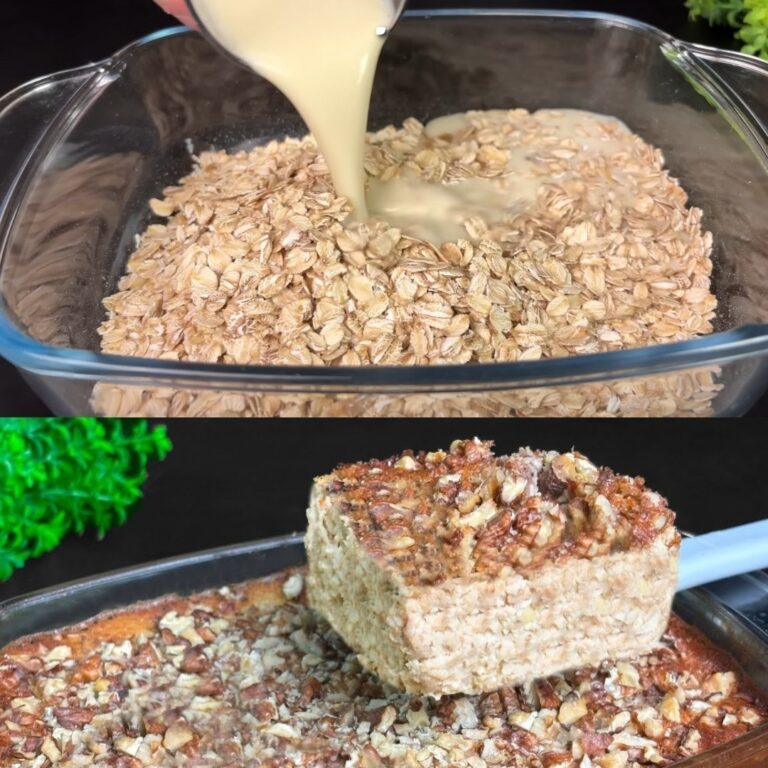 Fiocchi d’avena al forno con mela, banana e noci