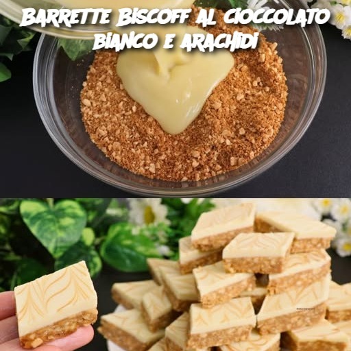 Barrette Biscoff al cioccolato bianco e arachidi