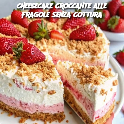 Cheesecake Croccante alle Fragole Senza Cottura